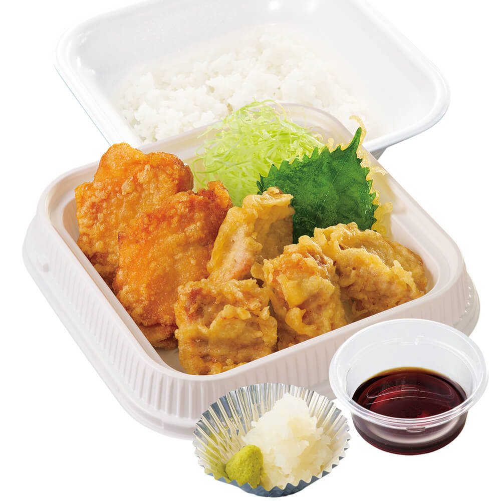 からあげ定食専門店「からやま」の『マグロ天合盛り弁当』