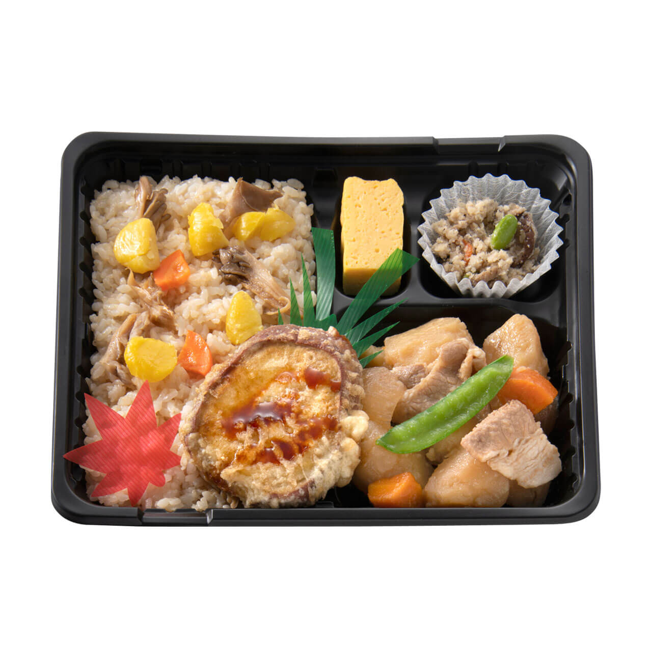 ベントスの『舞茸栗ご飯＆肉じゃが弁当（さつまいも天）』