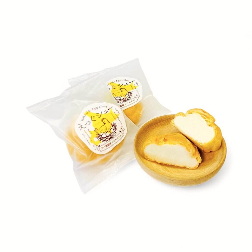 あべ養鶏場×旭川の老舗「UMEYA」のコラボシュークリーム『えっぐシュー』