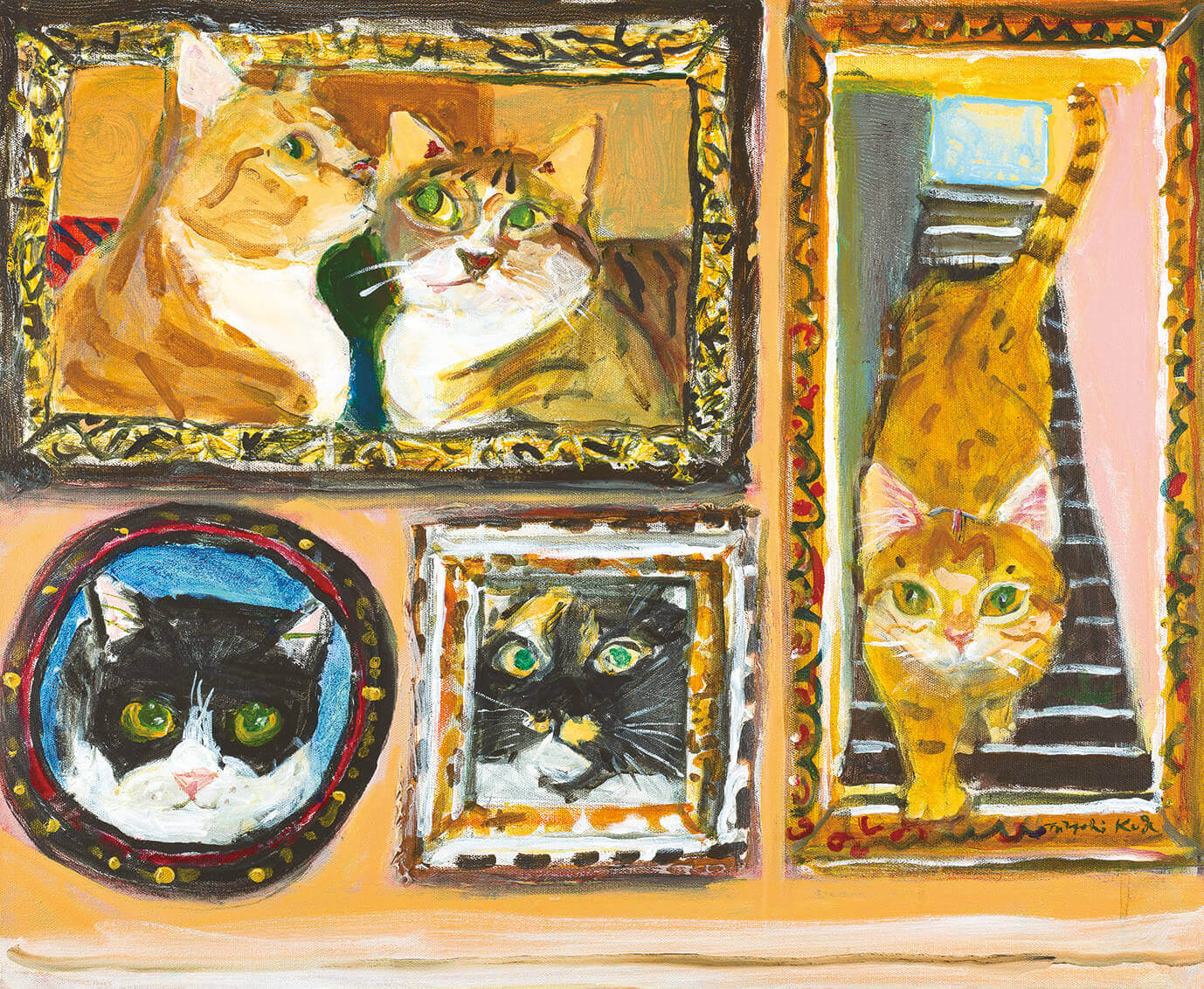 2024Family Portrait2,Harmony of five 「2024年家族肖像画２、調和する五人組」 ©NY ARTISTS GUILD 2024