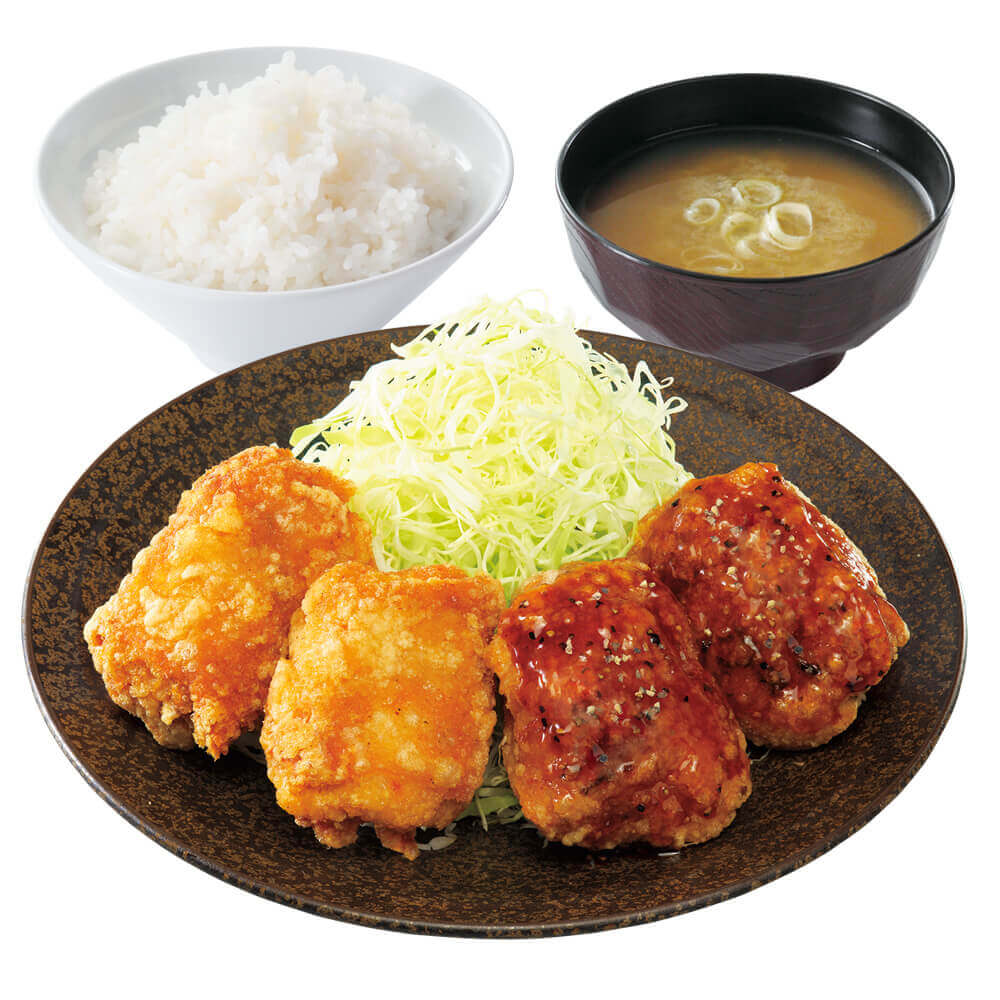 からやまの『黒胡椒からあげ合盛り定食』