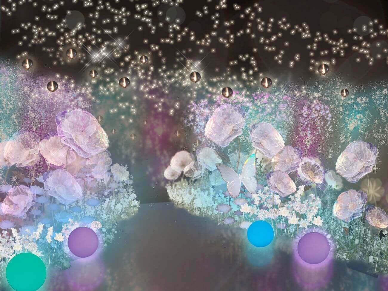 白い恋人パーク スイートイルミネーション2025～Blooming Snow Fantasy～の『Sweet Flower Area　スイートフラワーエリア』
