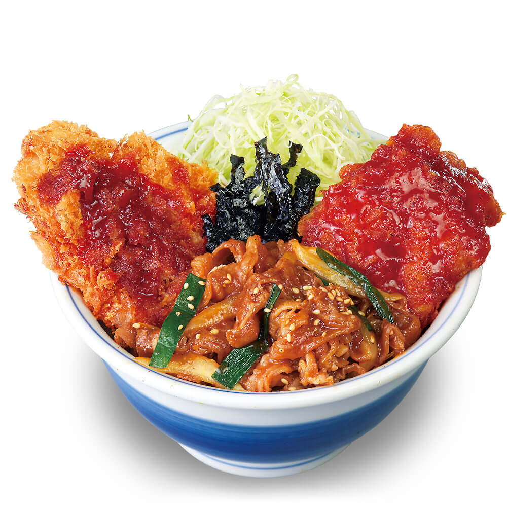 とんかつ専⾨店「かつや」の『牛豚鶏のプルコギビビンカツ丼(温玉なし)』