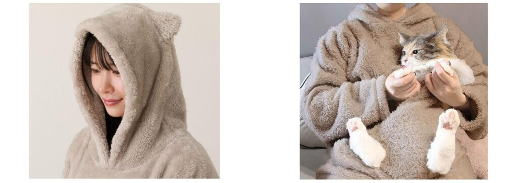 ニトリ デコホームの『着る毛布(Nウォーム ニャンポケ KK10)』