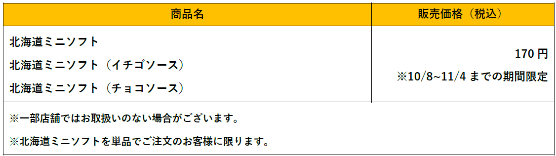 びっくりドンキー-北海道ミニソフト 100円引き