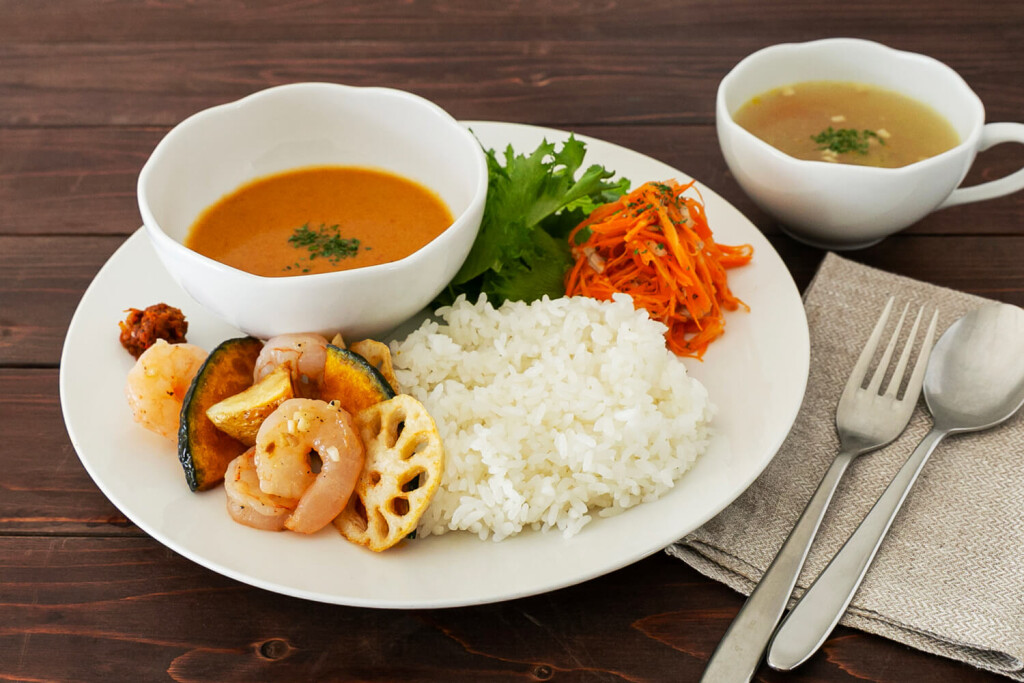 ゆとりの空間の『エビと冬野菜のココナッツカレー』