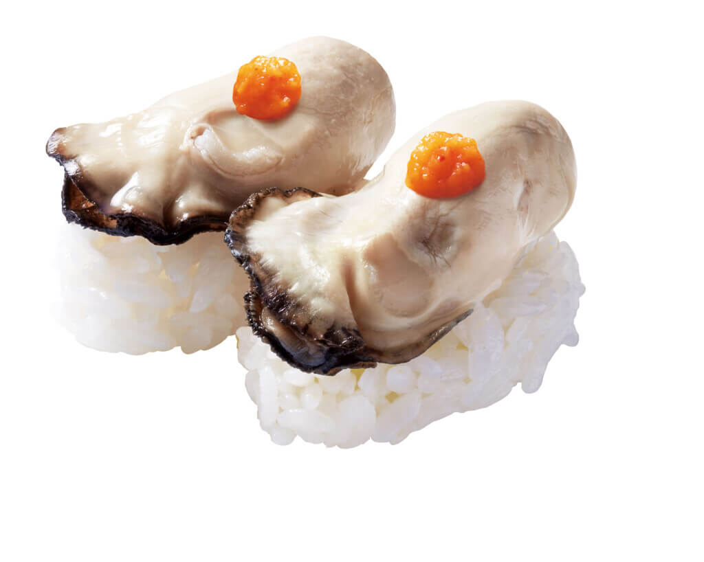 はま寿司の『広島県産 牡蠣(かき)握り(もみじおろしのせ)』