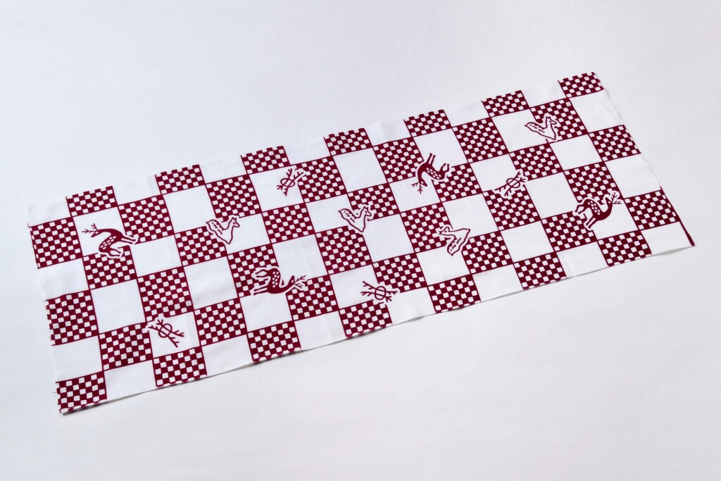 定山渓 鹿の湯×手ぬぐいの専門店 かまわぬの『コラボ手ぬぐい』-浴衣柄手ぬぐい (赤色)