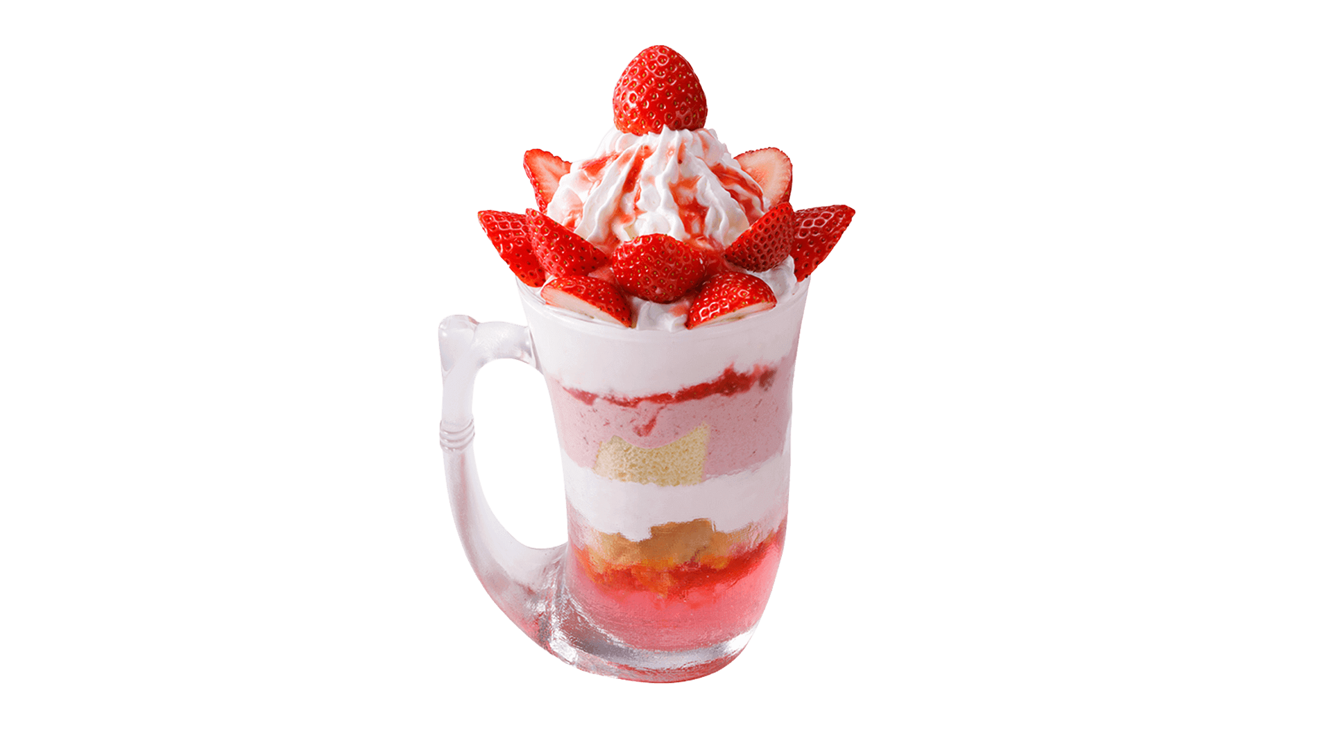 びっくりドンキーの『ジョッキパフェ(完熟いちご)』