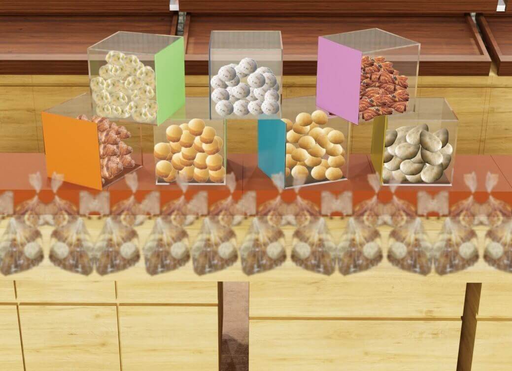 もりもとの『はかりパン』-ユニークなディスプレイ