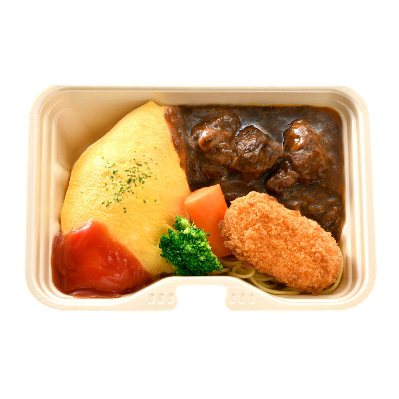 ベントス・甚兵衛の『オムライス＆牛タンシチュー弁当』