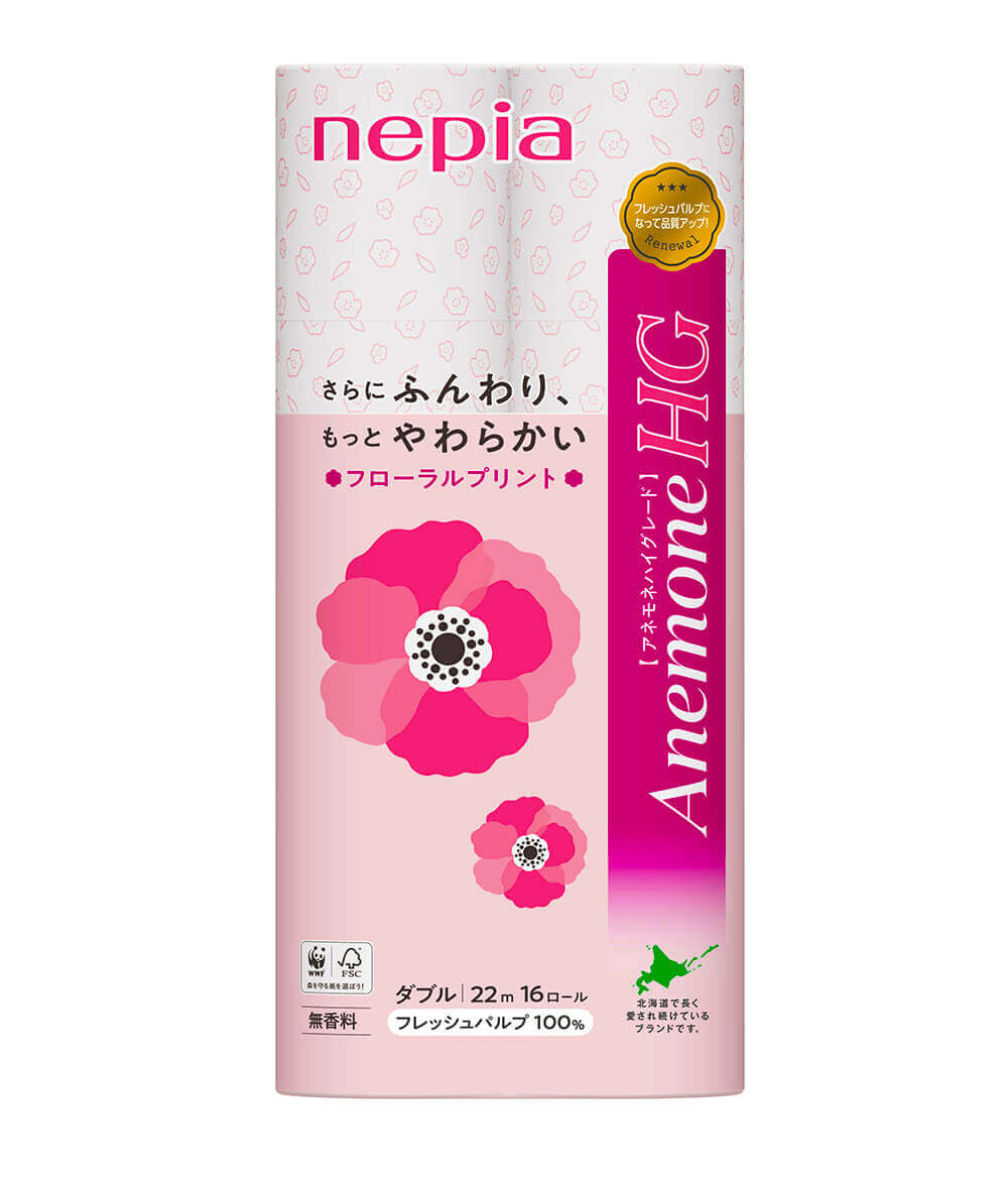 『ネピア アネモネHG(ハイグレード) トイレットロール 16 ロール ダブル／プリント』