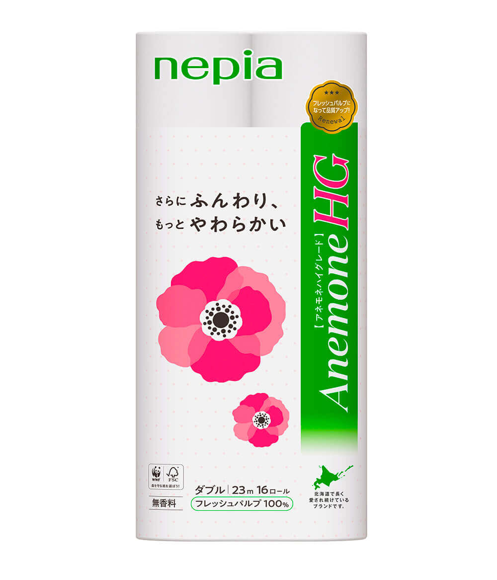 『ネピア アネモネHG(ハイグレード) トイレットロール 16 ロール ダブル／プリント』