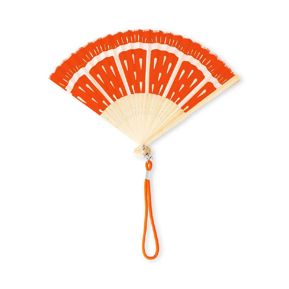 Flying Tiger Copenhagen(フライングタイガー)の『扇子＆ミニうちわ』-「オレンジ」柄