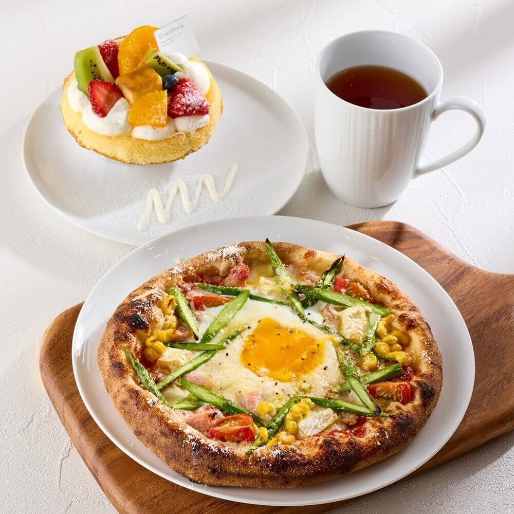 きのとやの『道産アスパラのビスマルク&オムパフェセット』