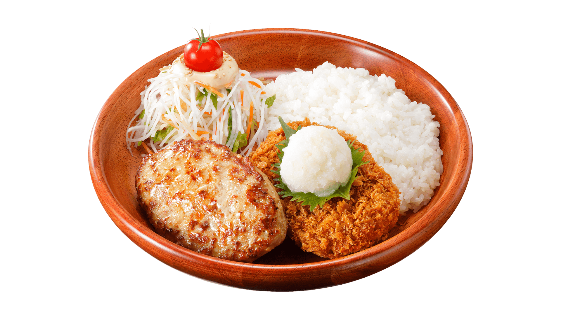 びっくりドンキーの『メンチカツおろしそ&ハンバーグディッシュ』