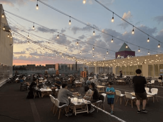 BBQ BEER GARDEN in イオン札幌手稲駅前ショッピングセンター 2025年の様子(会場設営後)