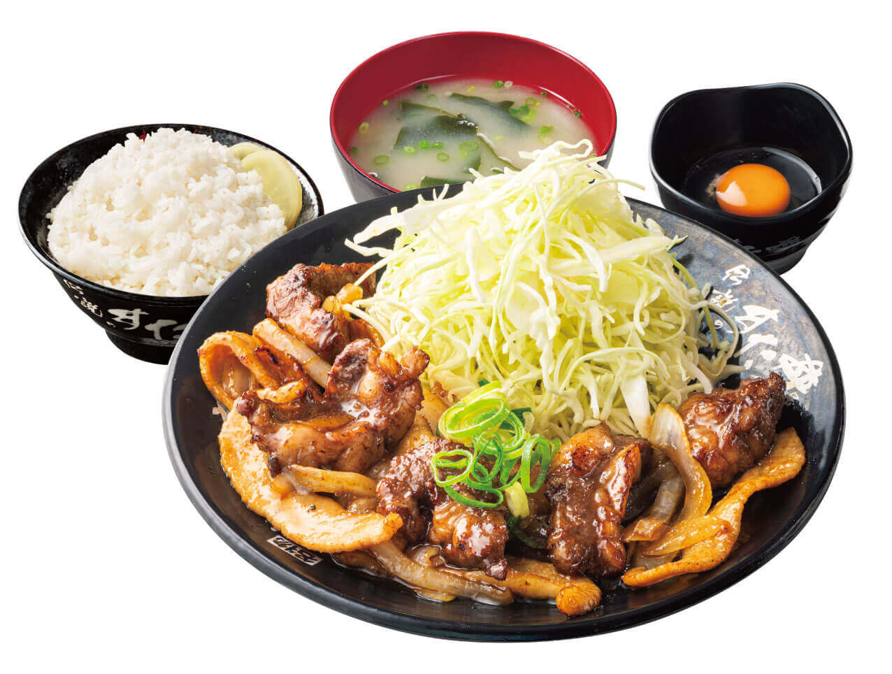 すた丼屋の『厚切りコンビすたみな焼肉丼』-『定食』1,490円(税込)