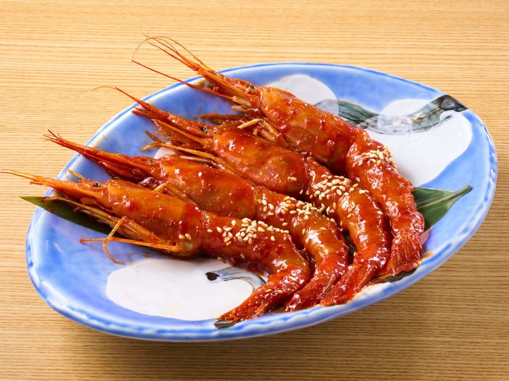 磯丸水産の『韓国フェア』-赤海老のケジャン風
