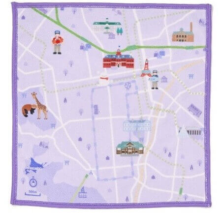 「Map Design GALLERY」POP-UP STORE さっぽろ地下街-タビマップシリーズ札幌(タオルハンカチ)