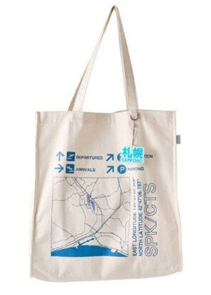 「Map Design GALLERY」POP-UP STORE さっぽろ地下街-POP-UP STORE限定チャーム付き新千歳空港キャンバストートバッグ