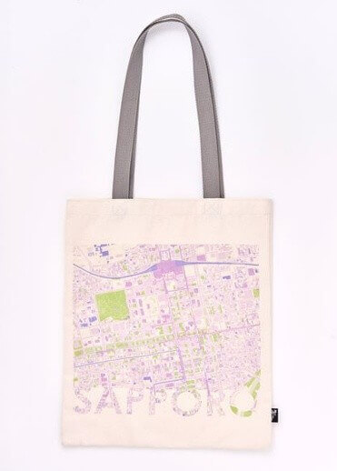 「Map Design GALLERY」POP-UP STORE さっぽろ地下街-札幌市街図デザイン フラットトートバッグ