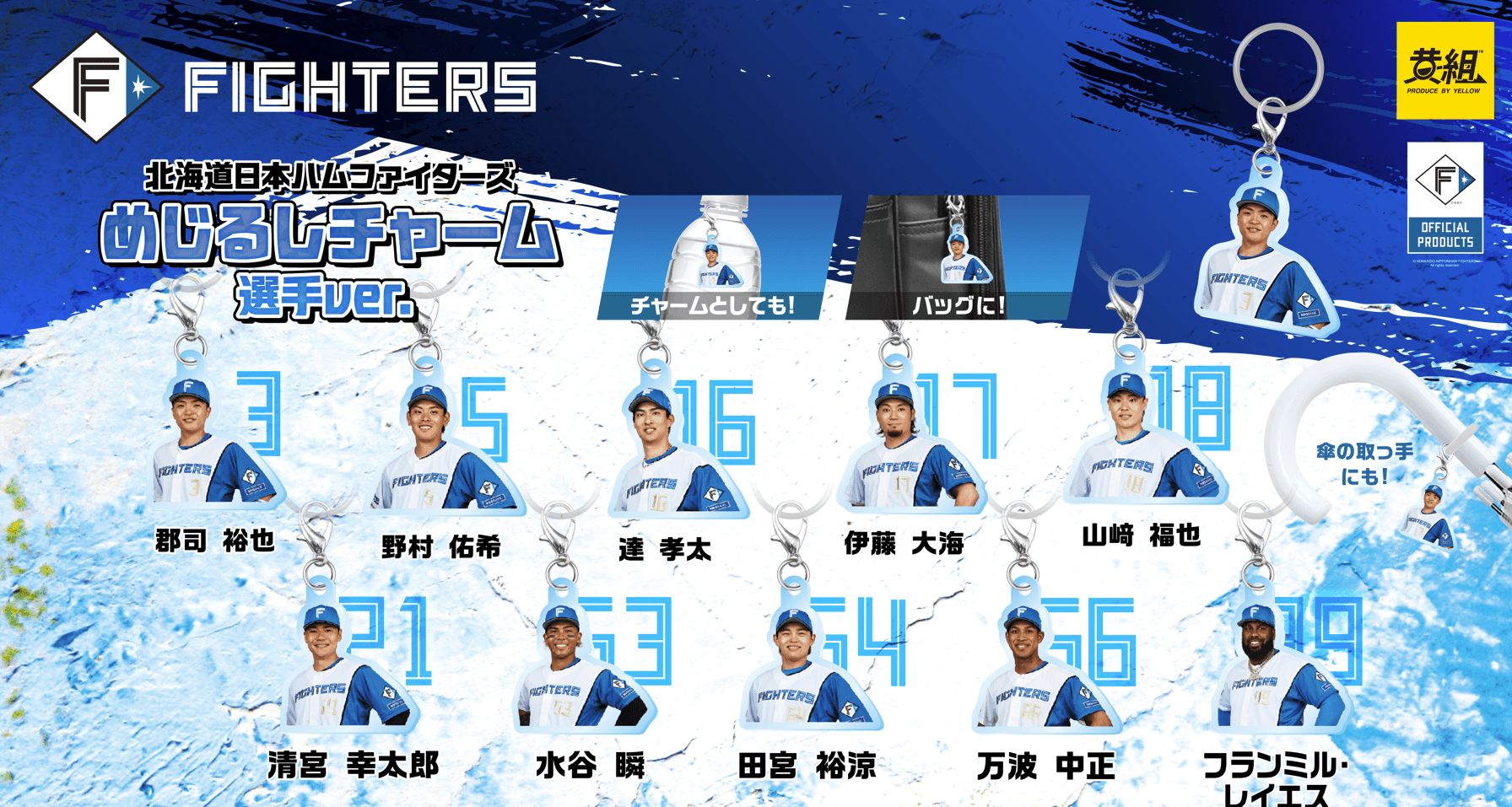 北海道日本ハムファイターズ めじるしチャーム 選手ver.