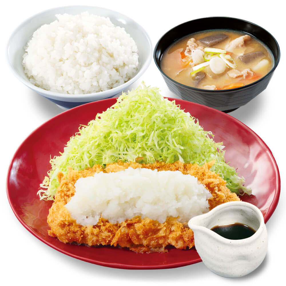 かつやの『おろしカツ定食 120gロース/ご飯/とん汁(小)』