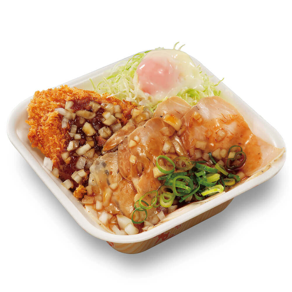 とんかつ専門店「かつや」の『(温たま付)ローストポークとロースカツの合い盛り丼弁当』