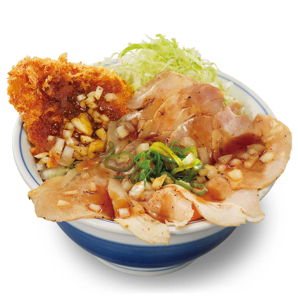 とんかつ専門店「かつや」の『ローストポークとロースカツの合い盛り丼』