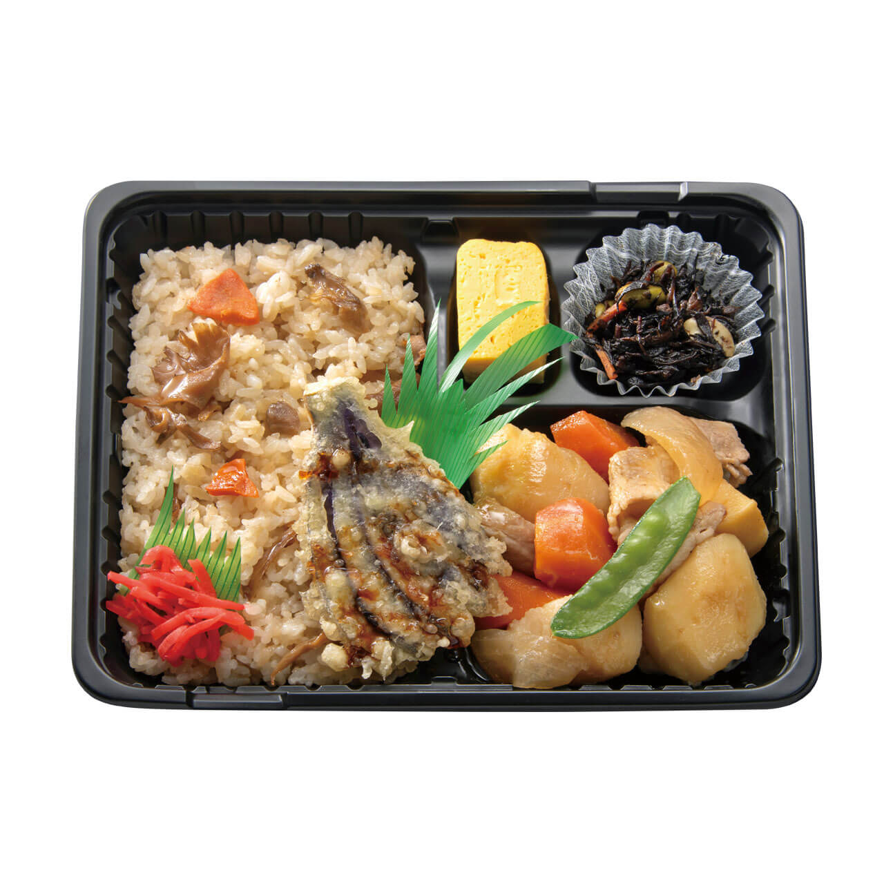 ベントスの『舞茸ご飯＆肉じゃが弁当（なす天）』