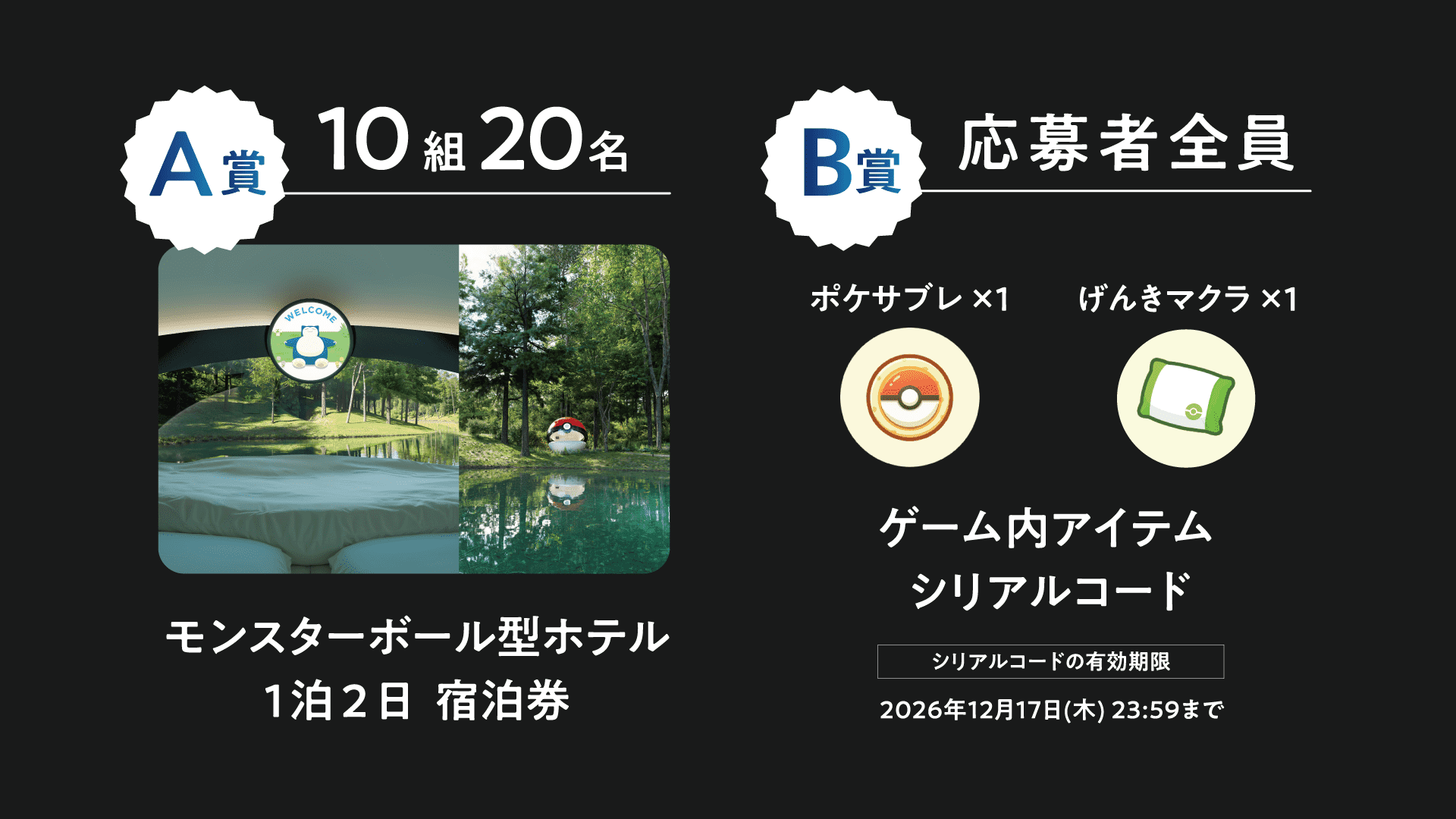 モンスターボール型ホテル-「泊まれるモンスターボール」キャンペーンの景品