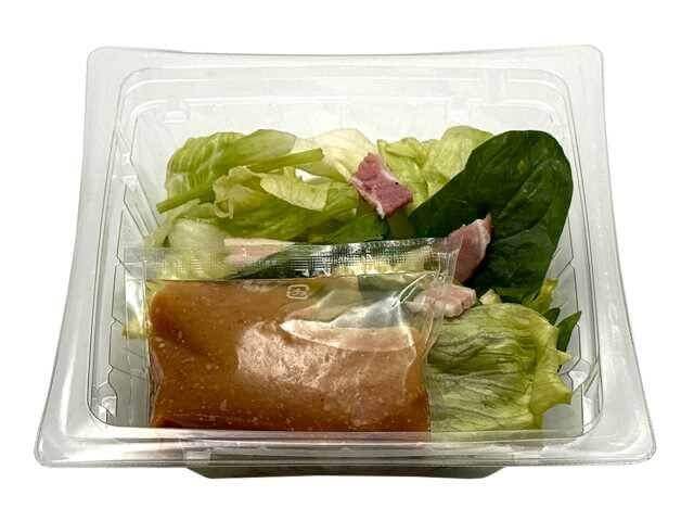 セブン‐イレブンの『レタスとほうれん草のサラダ すりおろし野菜ドレッシング付き』