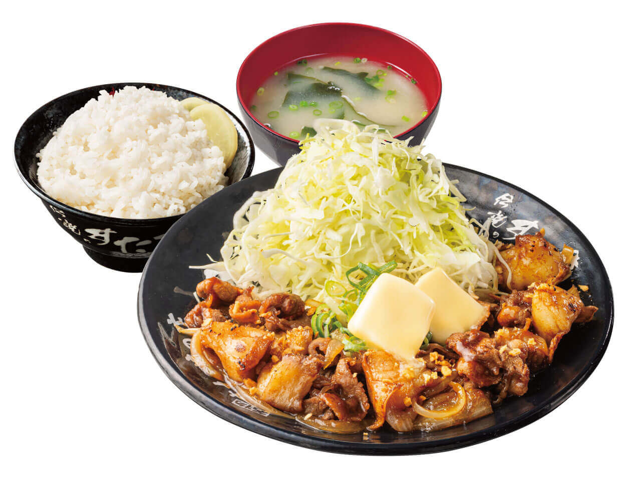 すた丼の『ガリバタ醤油大とろホルモン丼』-定食