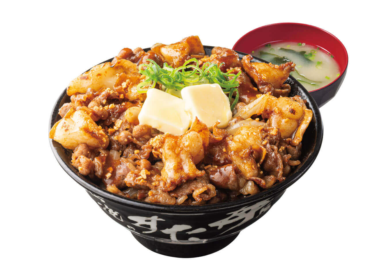 すた丼の『ガリバタ醤油大とろホルモン丼』-肉2倍盛り