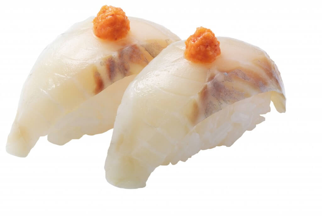 はま寿司の『北海道産 塩〆黒そい（もみじおろしのせ）』